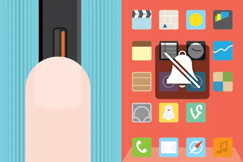 將 iPhone
調為靜音的時候，震動通知會隨著螢幕上的圖示出現。