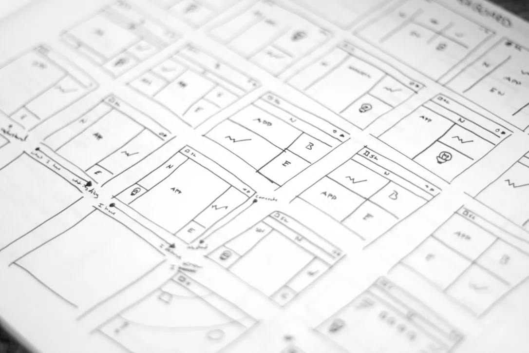 儀表板 UI 手稿照片