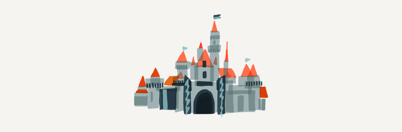 封面是水彩繪圖風格的迪士尼城堡
